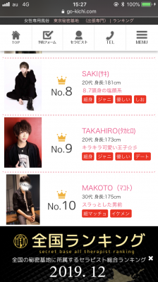 TAKAHIRO(タカヒロ) 12月度 ランキング!!