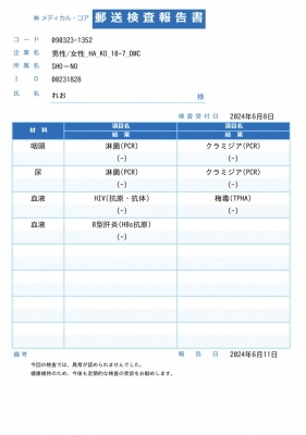 REO(ﾚｵ) 検査結果✨