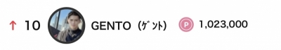 GENTO（ｹﾞﾝﾄ） はじめての100万pt