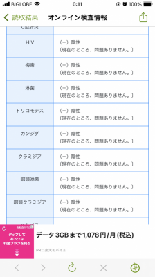 KOUKI(ｺｳｷ) 性病検査結果問題◎