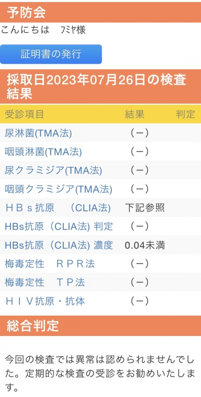 FUMIYA（ﾌﾐﾔ） 異常なし♪