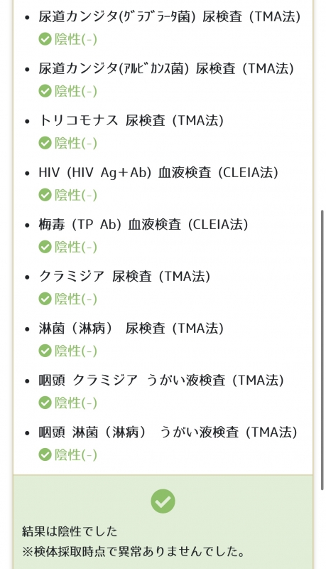 REN(ﾚﾝ) 3月検査結果